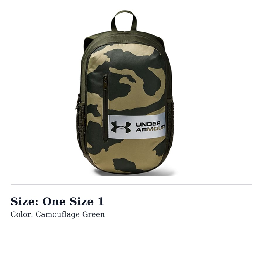 Under Armour Polyester Backpack Unisex Green Camouflage 1327793-331