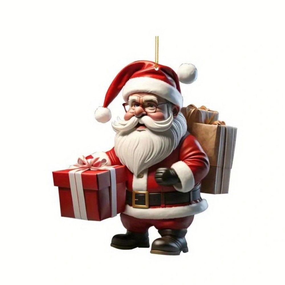 7pcs/set Cartoon Santa Claus Hanging Pendant Snowman Car Haning Pendants  Christmas Day