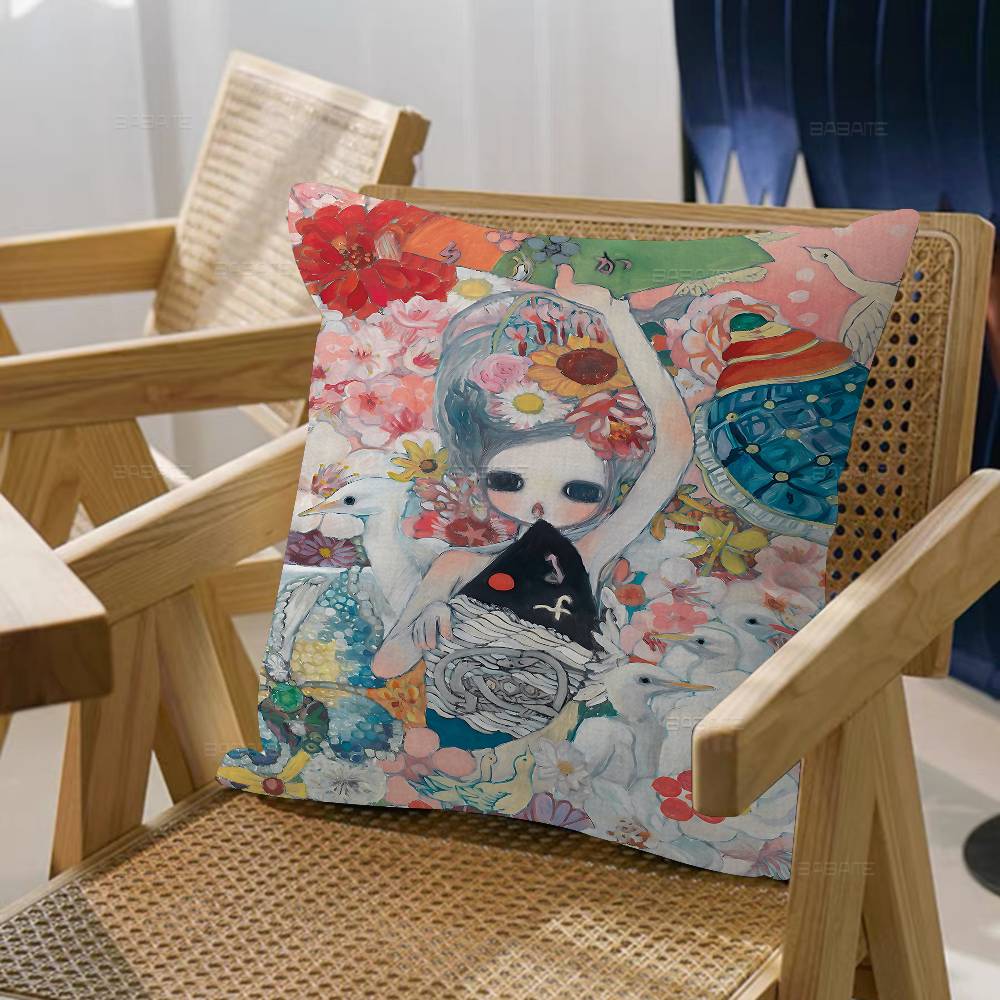 Aya Takano Anime Lucky Dragon Pillow Cover Sofa Cushion Cover Home Room Decoration Children Gift