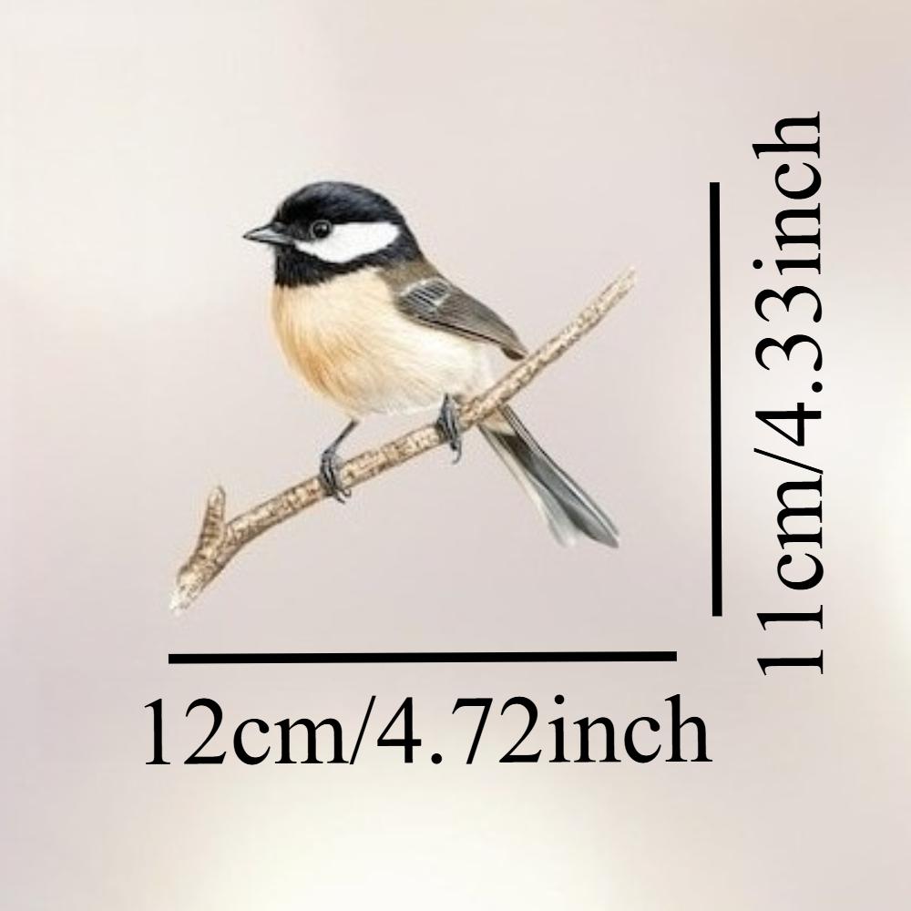 1PC Black-capped Chickadee Window Sticker Waterproof Self-adhesive Vinyl Decals DIY Living Room Bedroom Garden for Bird Lovers