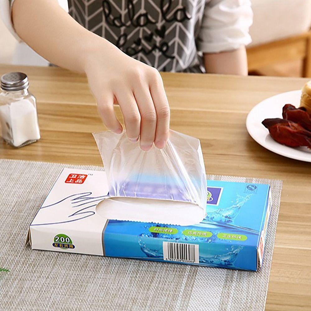 100Pcs/box Transparent Cleaning Gloves Thickened TPE Latex Free Gloves  For Household Market