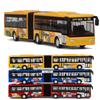 2 Carriages Public Bus Model Light Up Car Toy Pullback Alloy Bodyshell Toys for Children Kids Boy Birthday Gift Transit Bus