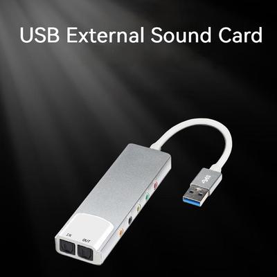 USB Sound Card Aluminium Alloy External Audio Card AC-3 DTS Headphone Adapter Soundcard 7.1 5.1 Channel Optical for PC Computer