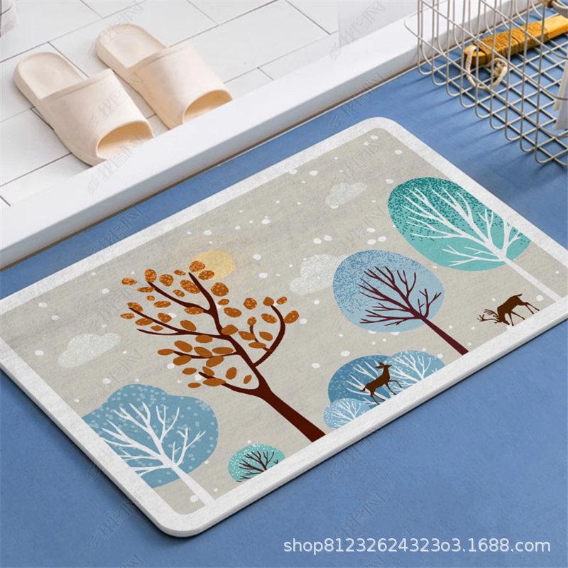 Cartoon Non-Slip Door Mat for Bedroom & Bathroom - Absorbent Home Carpet