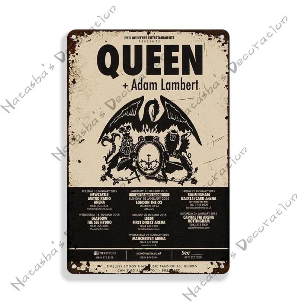 

Металева табличка Queen Rock Band, Вінтажний музичний плакат 30x20см