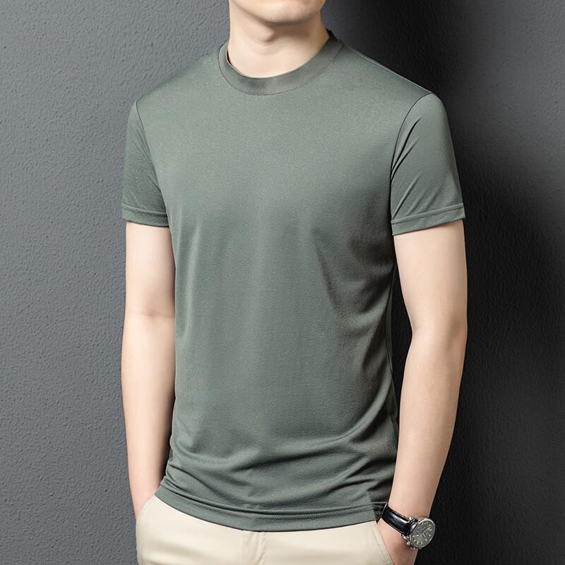 Yiliteng Men's Summer Casual Round Neck Knitted T-Shirt