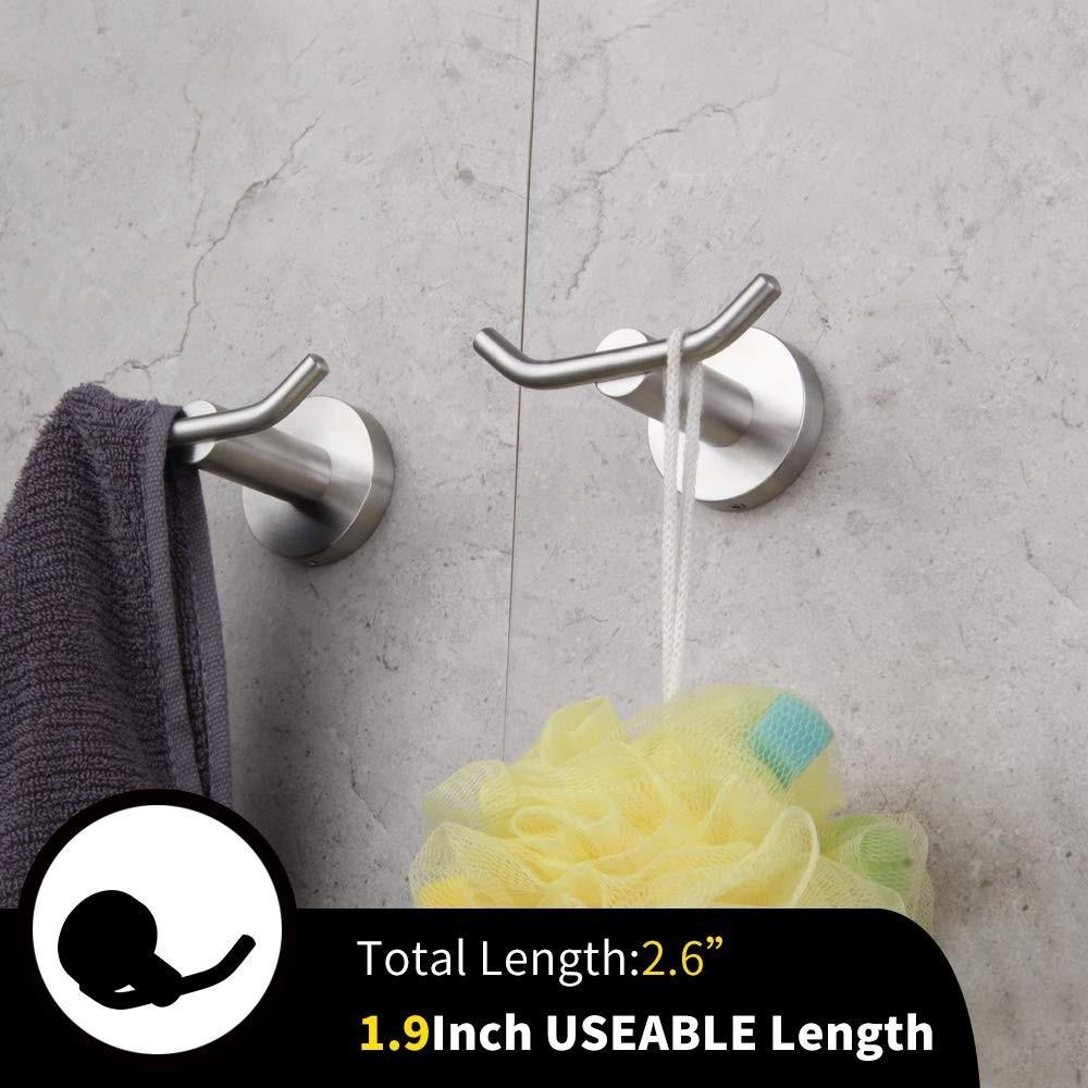 1/2Pcs Hardware Towel Robe Holder Dual Hooks Coat Rack Heavy Duty Door Hanger  Clothes