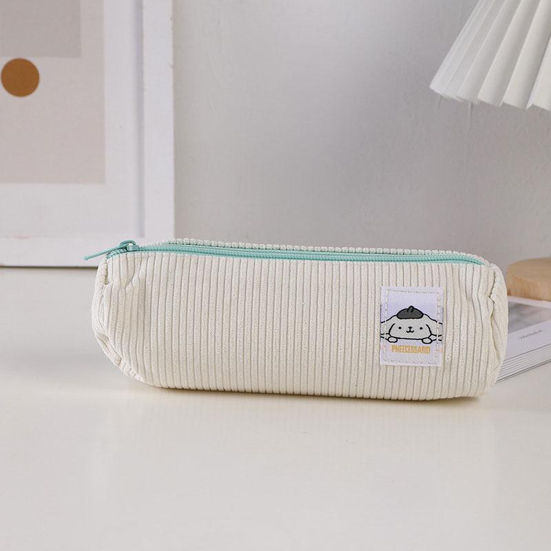 

Пенал з мультфільмів, канцелярські товари великої місткості, вельветова сумка для зберігання канцелярських товарів, пенал Pompom Purin білий