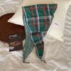 Turban Lattice Headscarf Cotton Triangular Hair Band Retro Pastoral Style Headscarf  Summer