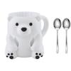 Funny Animal Ice Cream Pints Holder With Insulated Sleeve Builts In Storage Drawer and Spoons Dessert Organizers