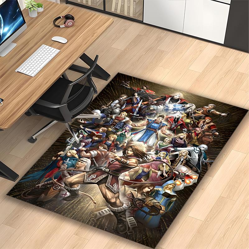 1pc Fantasy Warrior Army Printed Chair Rug for Home Office Use, Living Room Kitchen Game Room Area Carpet