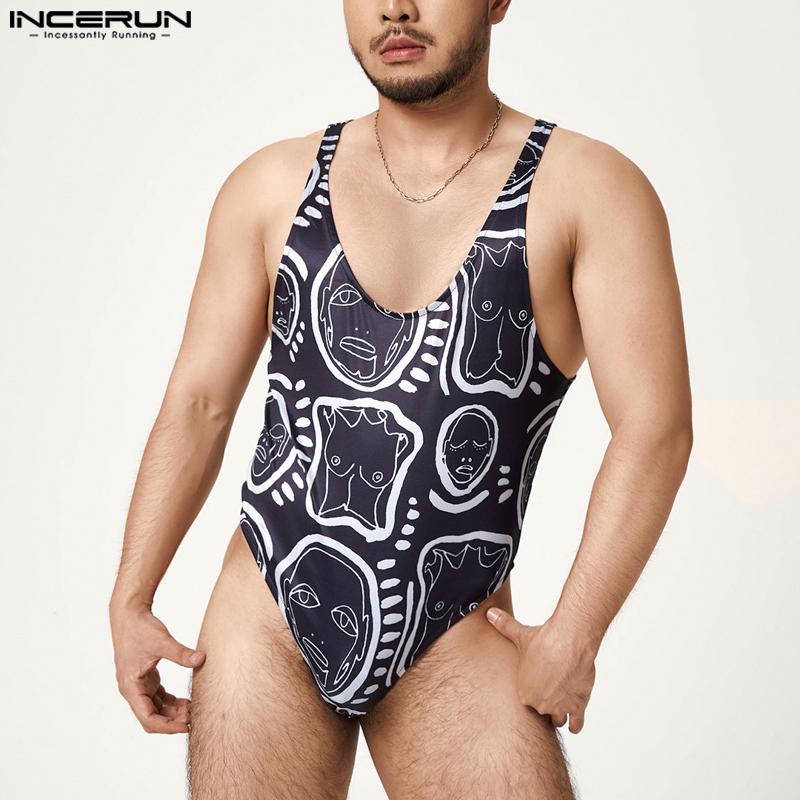 

INCERUN Летний мужской облегающий комбинезон без рукавов с цветочным принтом в стиле хиппи