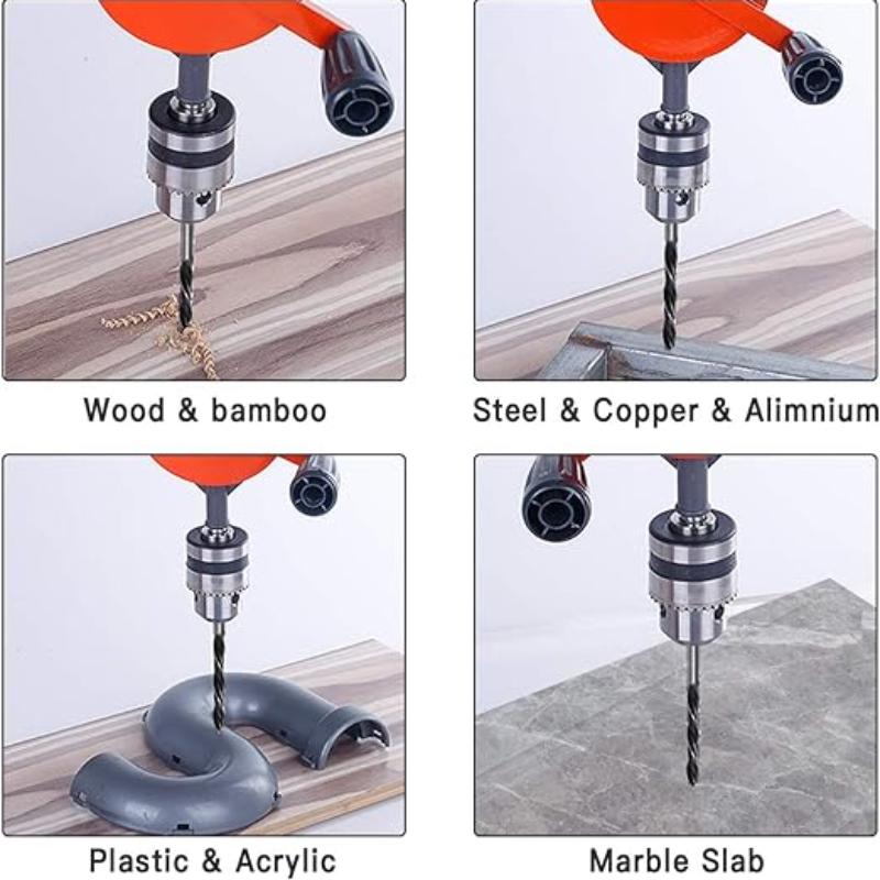 Multi-function Hand Crank Manual Drilling Tool Wood-plastic Double Gear Wood Puncher Set