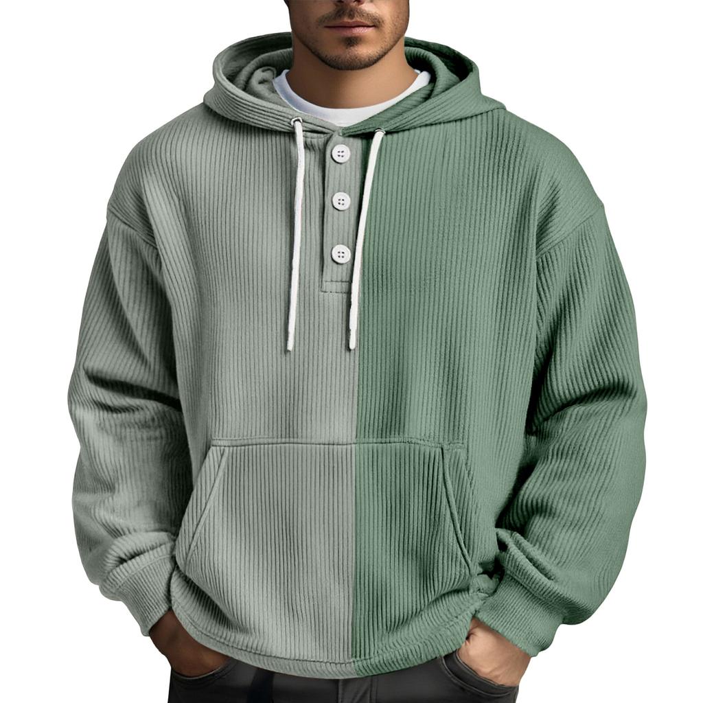 Men's  Leisure  Loose  Three  Clicks  Color  Clashing  Hooded  Hood  Hoodie