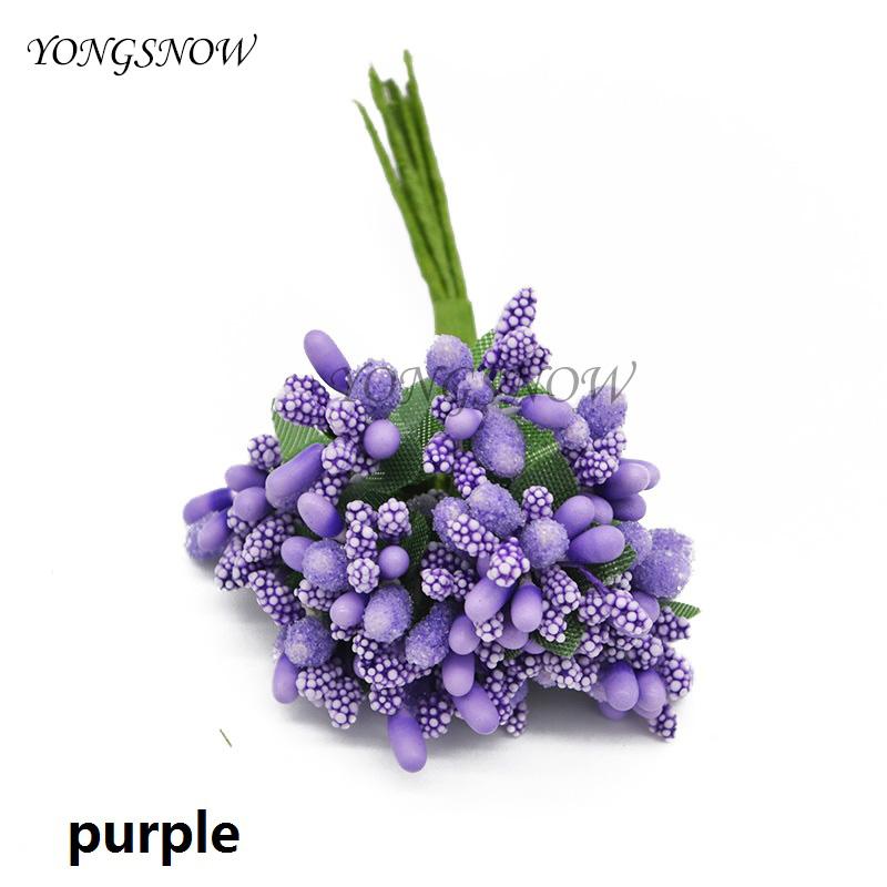 24 Stück/Los Maulbeerblütenstaub Künstliche Blumen Staubfäden / DIY Stempel für Blütenköpfe Hochzeitsfeier Scrapbooking Basteldekoration