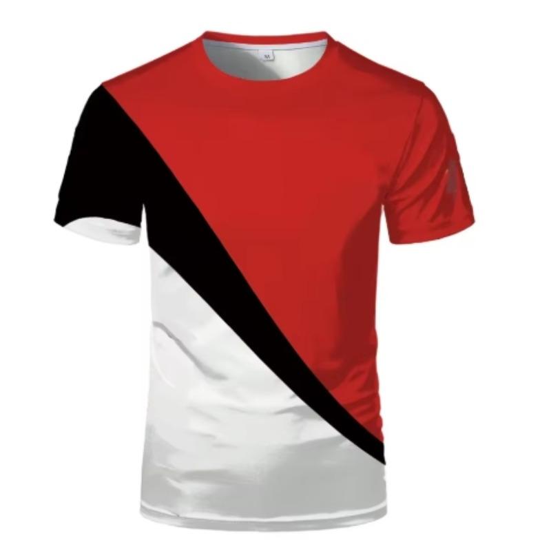 Men's Casual Simple Printed T-Shirt Round Neck Short Sleeve Summer T-Shirt Quick-Drying Comfortable Sports Top