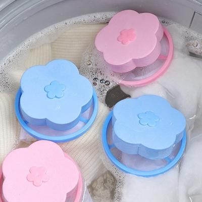 1pcs Reusable Floating Filter Bag For Washing Machine Flower-shaped Hair Removal Catcher Fine Mesh Strainer Cleaning Balls