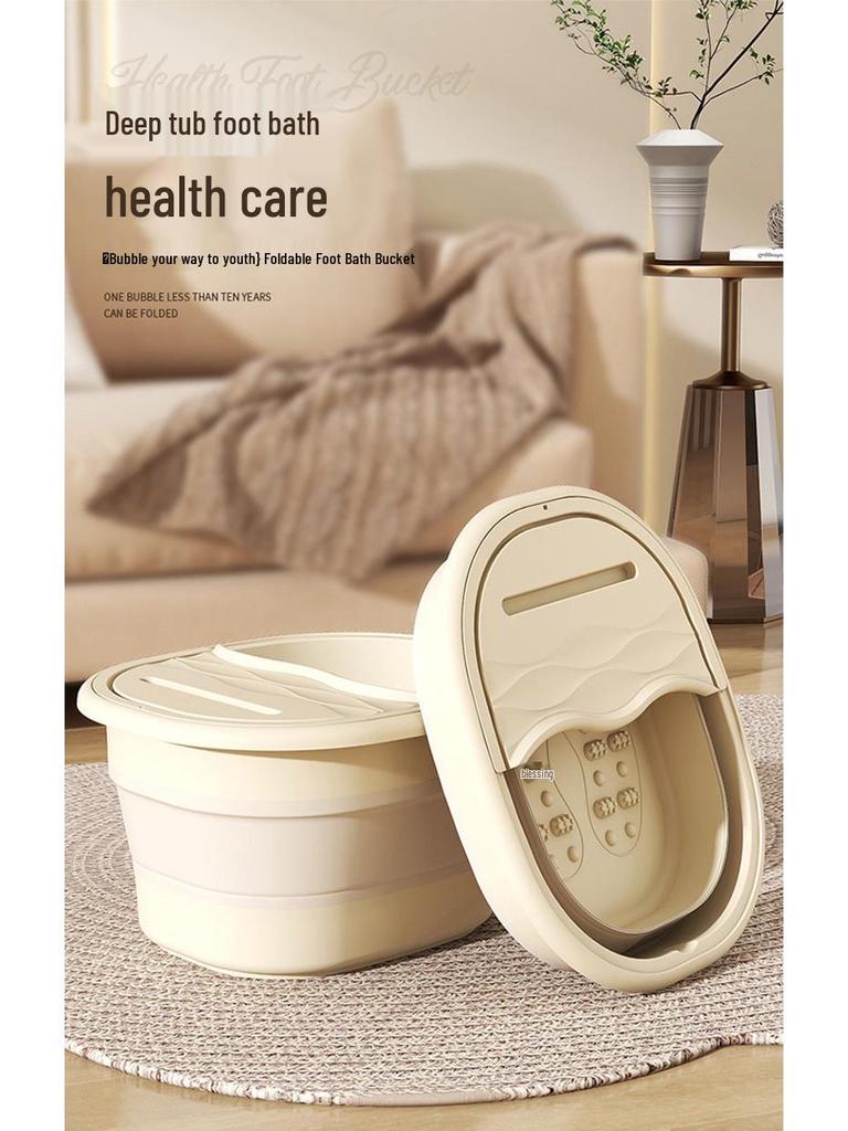 Foldable Thickened Foot Soak & Massage Basin for Home Use