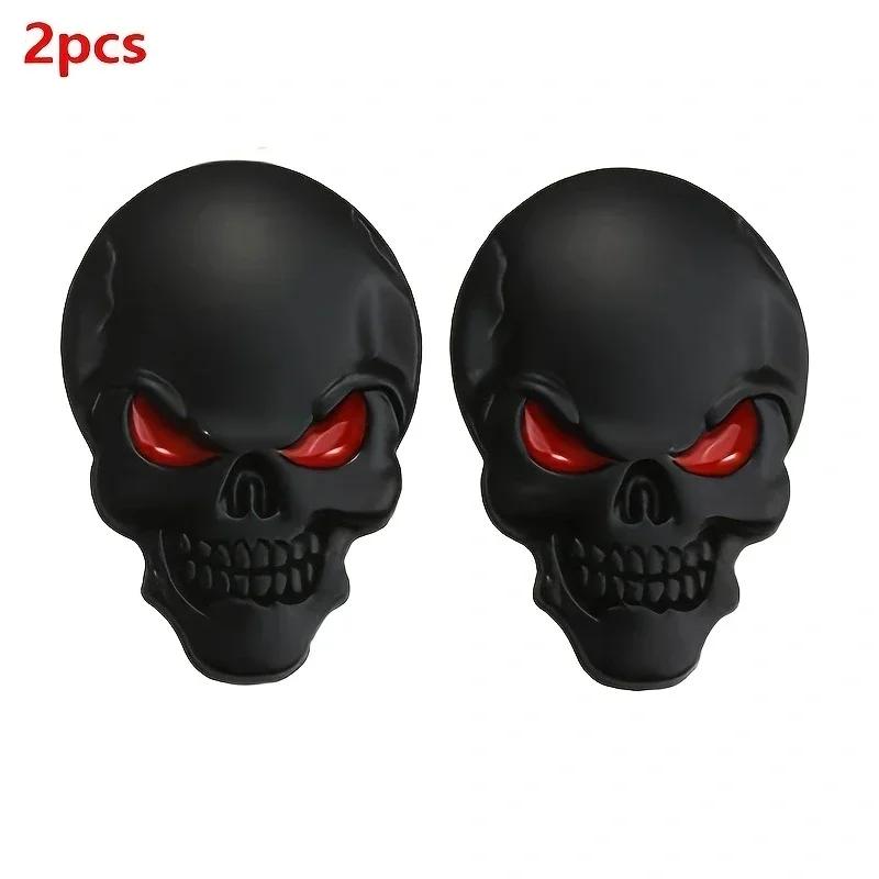 

2PCS 3D Skull Car Emblem - Pirate Skeleton Metal Badge, Buccaneer Head Decal for Auto Body/Rear Trunk, Waterproof Sticker чёрный