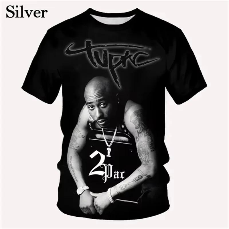 

3D Print 2pac Summer Men T Shirt Men s Tshirts Rapper Star Tupac 3D Print Streetwear Women Short Sleeve Casual Kid Tshirt Y2k 6XL