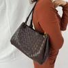 Damen Gewebte Umhängetasche Mit Metallschnalle PU Eimer Tragetasche Handtasche für den täglichen Gebrauch