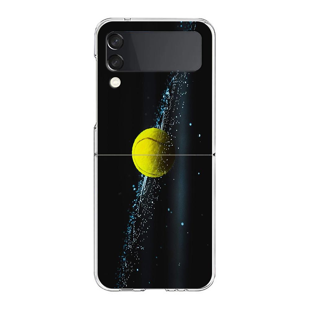 Phone Cover For Samsung Galaxy Z Flip 6 5 4 Case Transparent For Samsung Z Flip 3 Hard PC Foldable Shell Tennis Sport Capas Bags