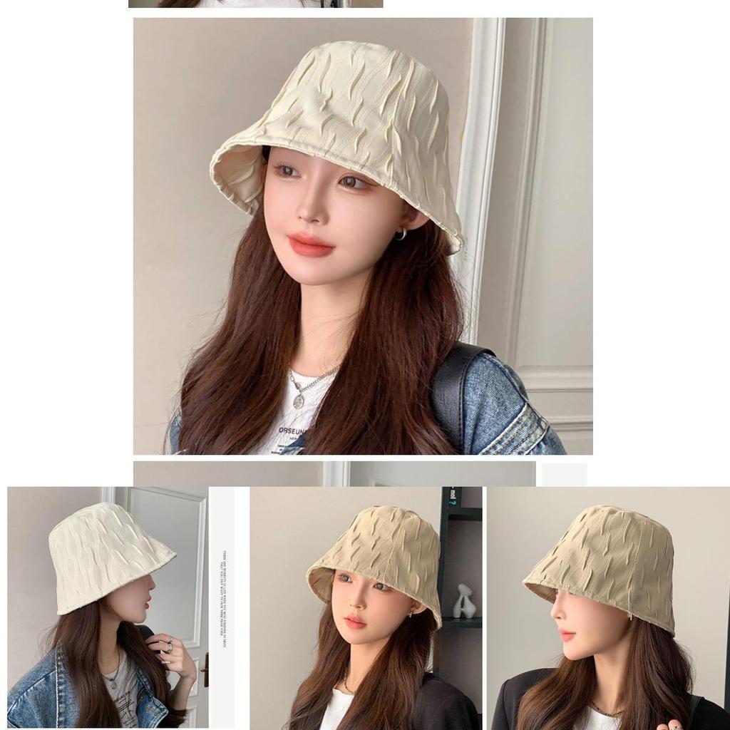 Cotton Pleated Bucket Hat For Fall Winter Fashion Women