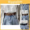 Chic Korean Inspired Woven Round Buckle Waist Belt For Women In Vintage Style