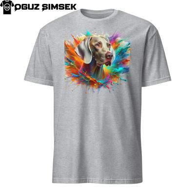 Colorful Weimaraner Unisex T-Shirt Mens Womens Tees Top | Vibrant Dog Design | Short Sleeve Tee