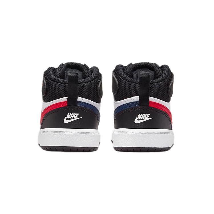 Nike Mid 2 Slip Resistant Abrasion Resistant High top Skateboard Shoes Black White Red Infant And Toddler DO5894-161