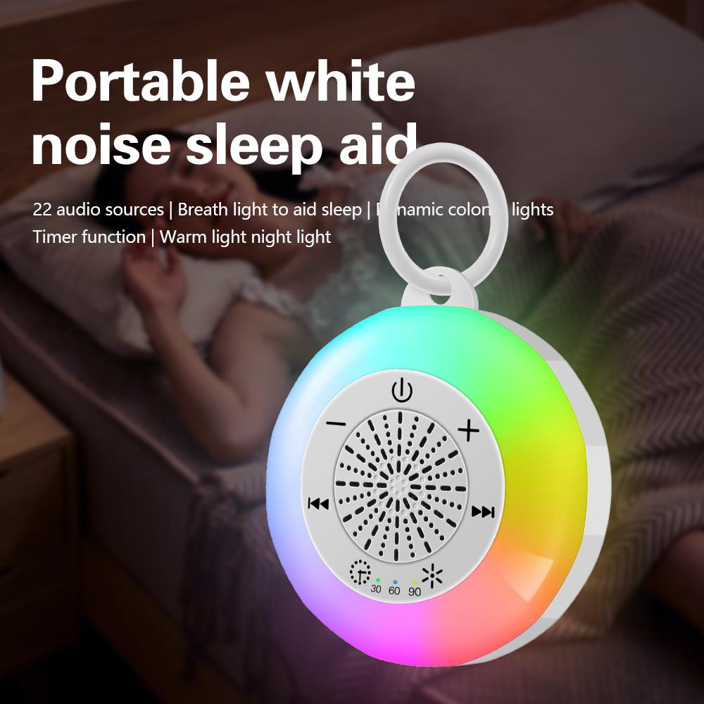 Baby White Noise Machine USB Rechargeable with 22 Soothing Sounds Night Light Music Player Child Sleep Aid Tool