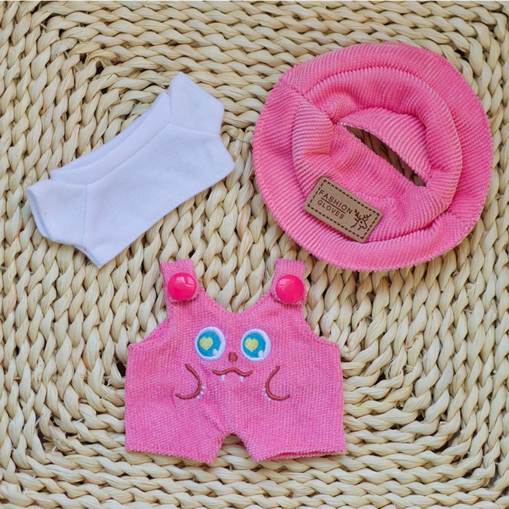 1 set Hat Sitting Party Labubu Doll Clothes Strap Pants Mini Cotton Doll's Clothes  Kids Girls Toys