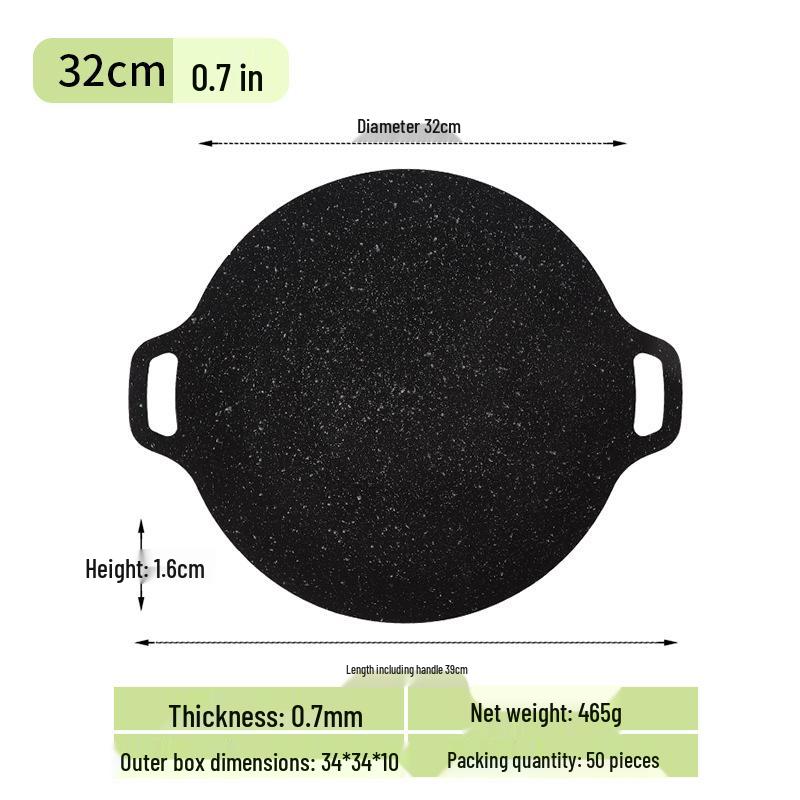 Portable Non-stick Korean BBQ Griddle - Outdoor Camping Stove Top Round Teppanyaki Grill Pan