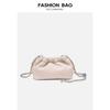 Soft leather 2024 summer new chain cloud bag, pleated soft leather women's bag, fashionable versatile shoulder and crossbody small bag