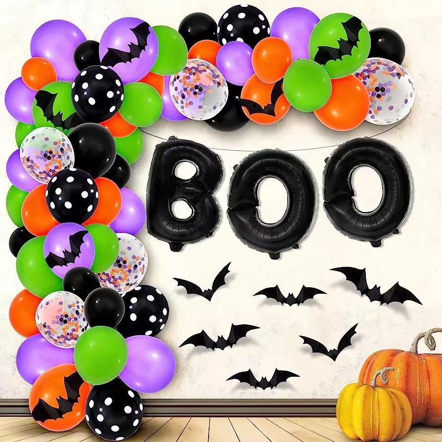 

Набор воздушных шаров на Хэллоуин, Украшения для вечеринки по случаю дня рождения, Цепочка из воздушных шаров с конфетти Set as shown