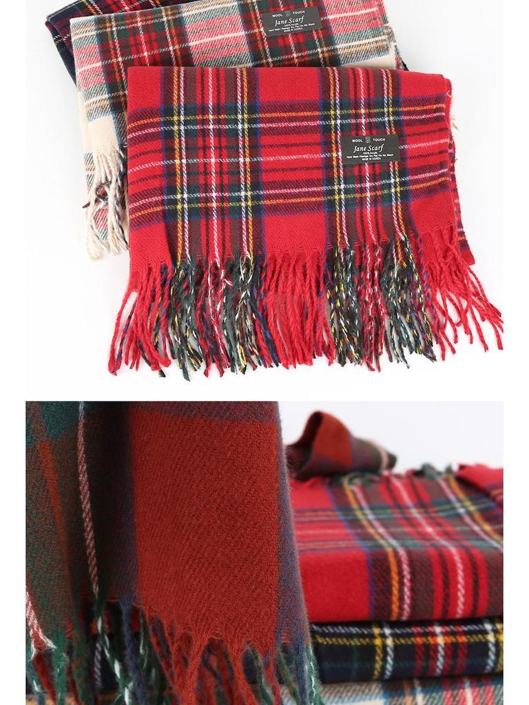 Koreanischer Damen Retro Roter Karoschal - Winter Warmer Schal & Neujahrsgeschenk