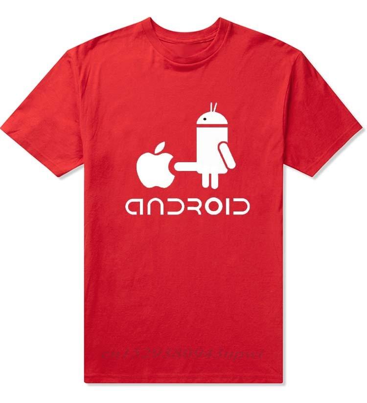 

Fashion Men T Shirts Android Robot Male tshirt humor logo printed funny t shirt short sleeve Round Neck Ringer Tees S