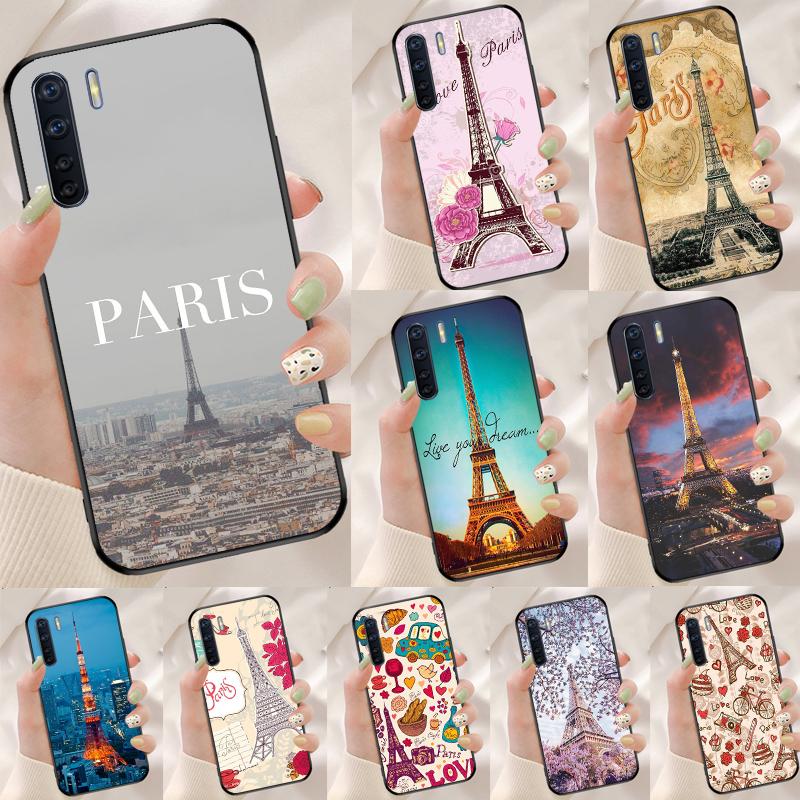Love Paris Eiffel Tower France Case For Oppo A17 A77 A80 A40 A60 A98 A78 A18 A38 A58 A16 A76 A96 A74 A94 A54 A57S A15 Cover