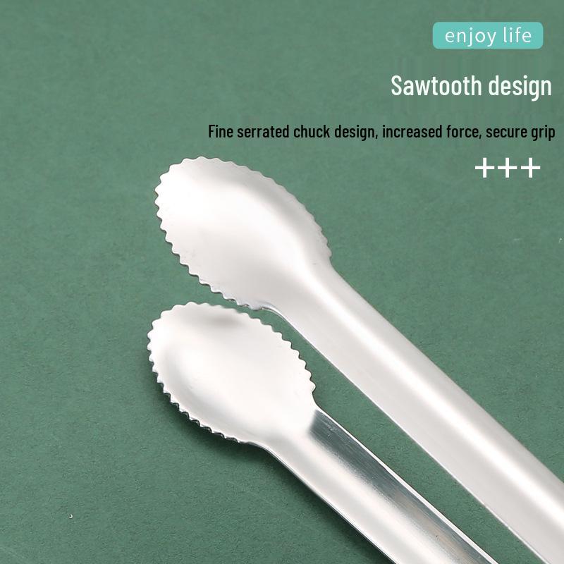Stainless Steel Korean BBQ and Steak Cooking Tongs - Long, Anti-Scald Design Tweezers