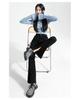 Damen Schwarz High-Waist Schlagjeans mit Schlitzen, Petite Slim Fit, Herbst/Winter.