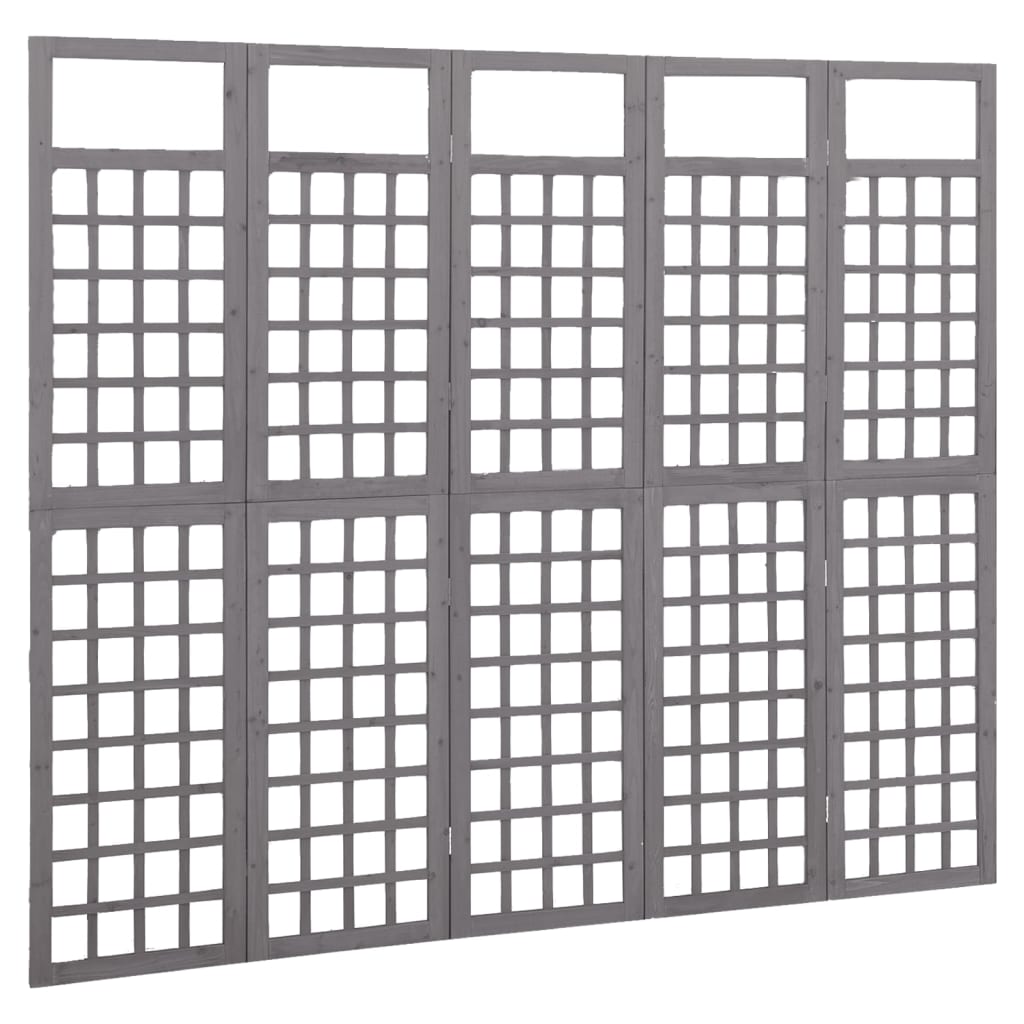 Vidaxl 5-Panel Room Divider/Trellis, Fir Wood, 201.5X180Cm