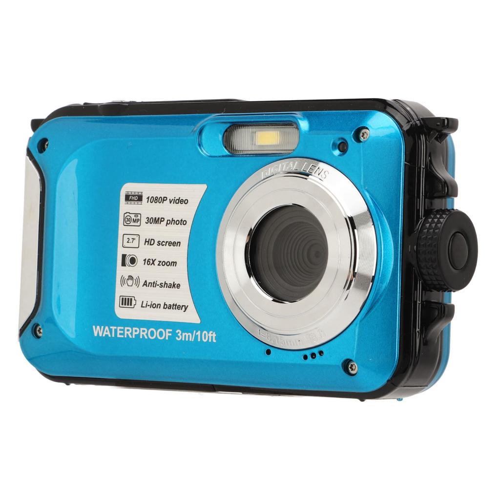 Waterproof Digital Camera 1080P 30MP 16X 10FT Underwater Camera for Snorkeling Camping