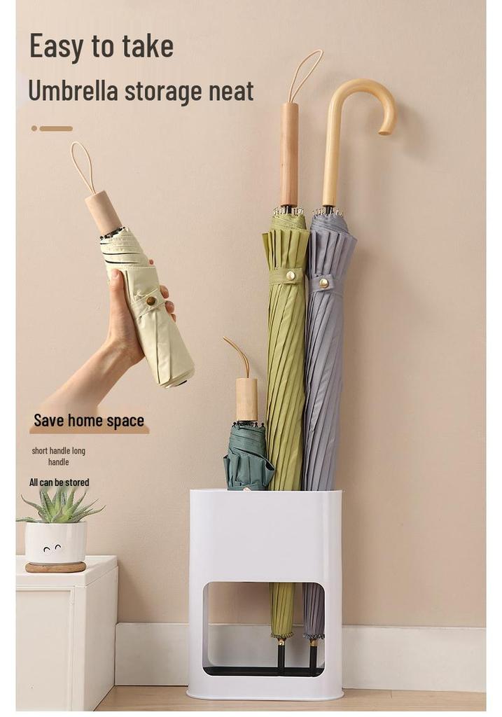 Compact Plastic Umbrella Stand for Entryway – Durable Rain Gear Storage Rack