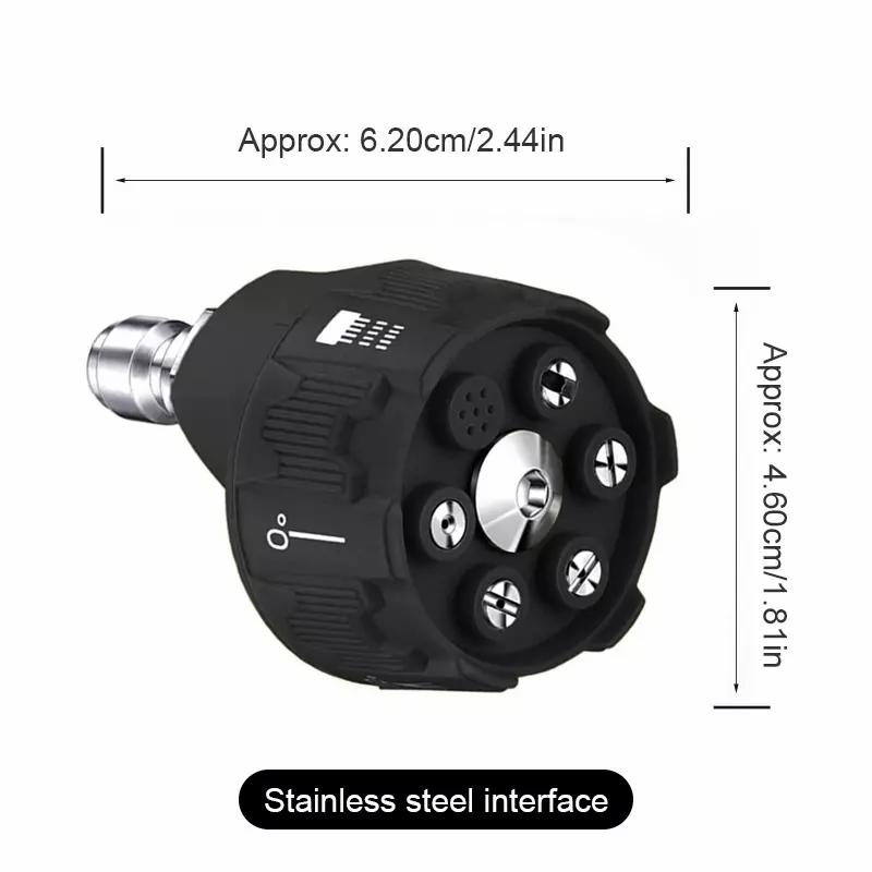 SEAMETAL 6 In 1 Nozzle High Pressure Washing Nozzle 1/4 Quick Connector Rotating Car Washer Spray Nozzle