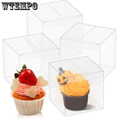 15pcs Transparent Plastic Gift Box PET Clear Packaging Boxes Plastic Treat Box Favor Boxes Single Packaging Box Transparent Cube Display Case