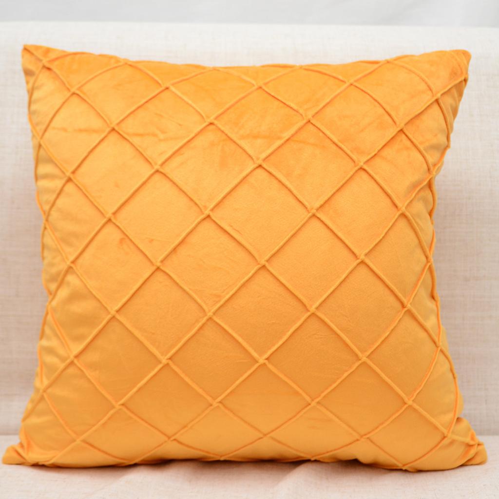 Ins Sofa Pillowcase Simple Checked Home Decoration Pillow Solid Color Velvet Cushion Cover