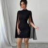 New Elegant Bodycon Midi Dress For Women Stretchy Slim Fit Casual Party Dress European American Style Foreign Trade Apparel