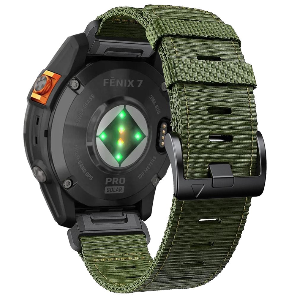 

Нейлоновий ремінець QuickFit 22 мм 26 мм для Garmin Fenix ​​7 7X 6X Pro/Epix Pro Gen 2 51 мм 47 мм/Fenix6 5Plus 5XPlus Плетений ремінець для годинника QuickFit 26mm армія зелений колір