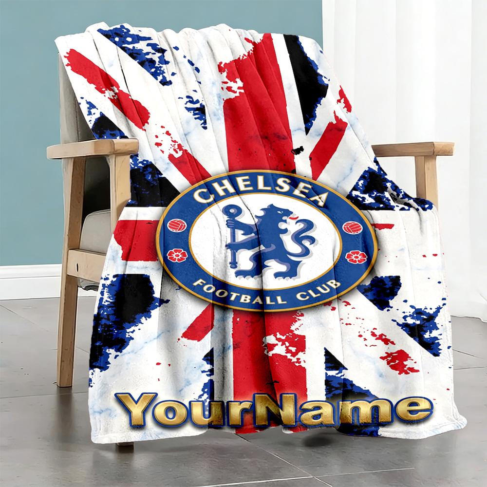 Chelsea Customize Your Name Blanket Multi-purpose Personalized Blanket Soft & Cozy for Office Bedding Chair Couch Four Seasons Universal