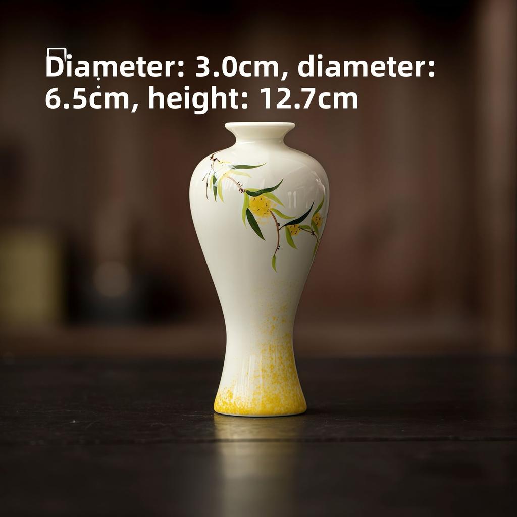 Hand Painted Ceramic Mini Vase Tea Table Decor Hydroponic Flower Vase Tea Ceremony Ornament
